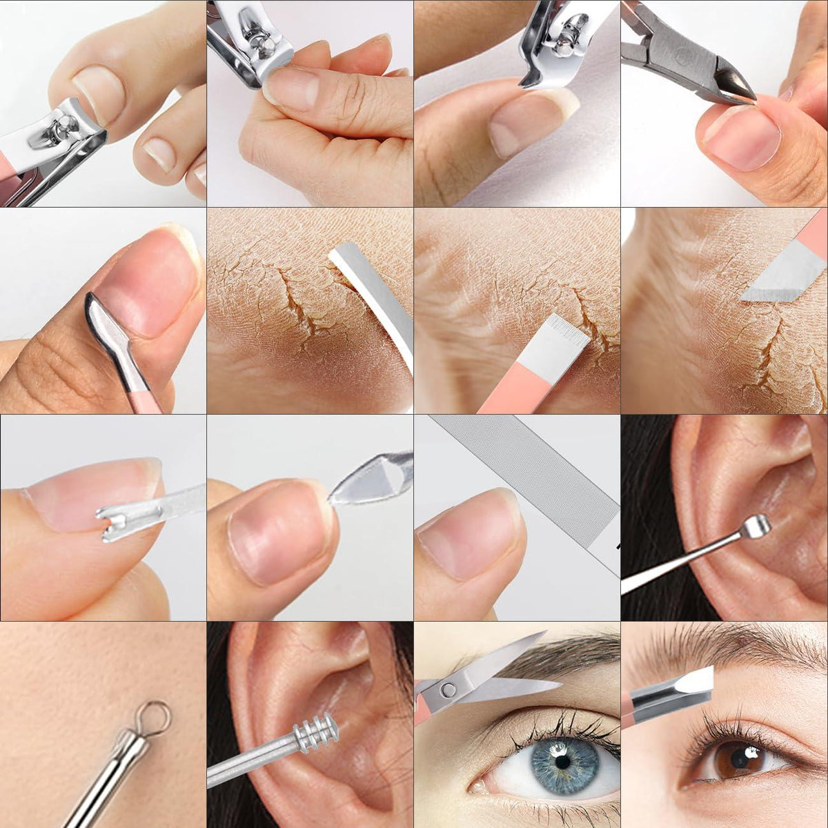 16-in-1 Steel Nail Cutter Set | Manicure & Pedicure Grooming Kit