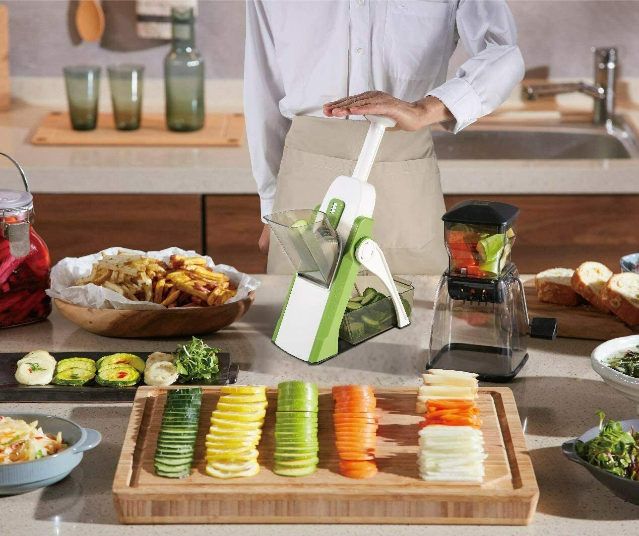 4-in-1 Adjustable Vegetable Cutter & Chopper | Kitchen Slicer Shredder