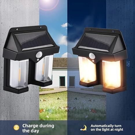 Solar Wall Light Outdoor | Motion Sensor Garden & Home Security Lamp