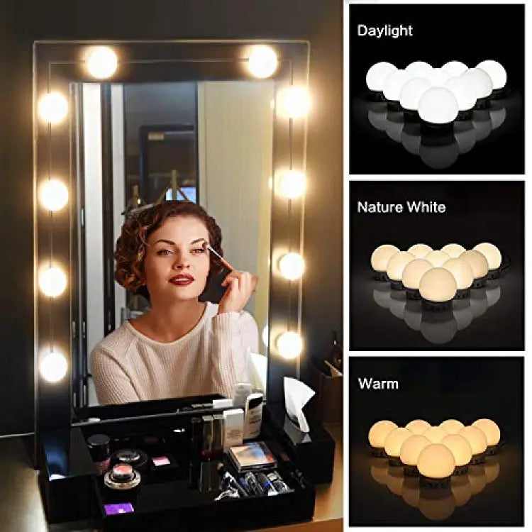 LED Vanity Mirror Lights | 3 Color Adjustable Makeup Mirror Light Kit