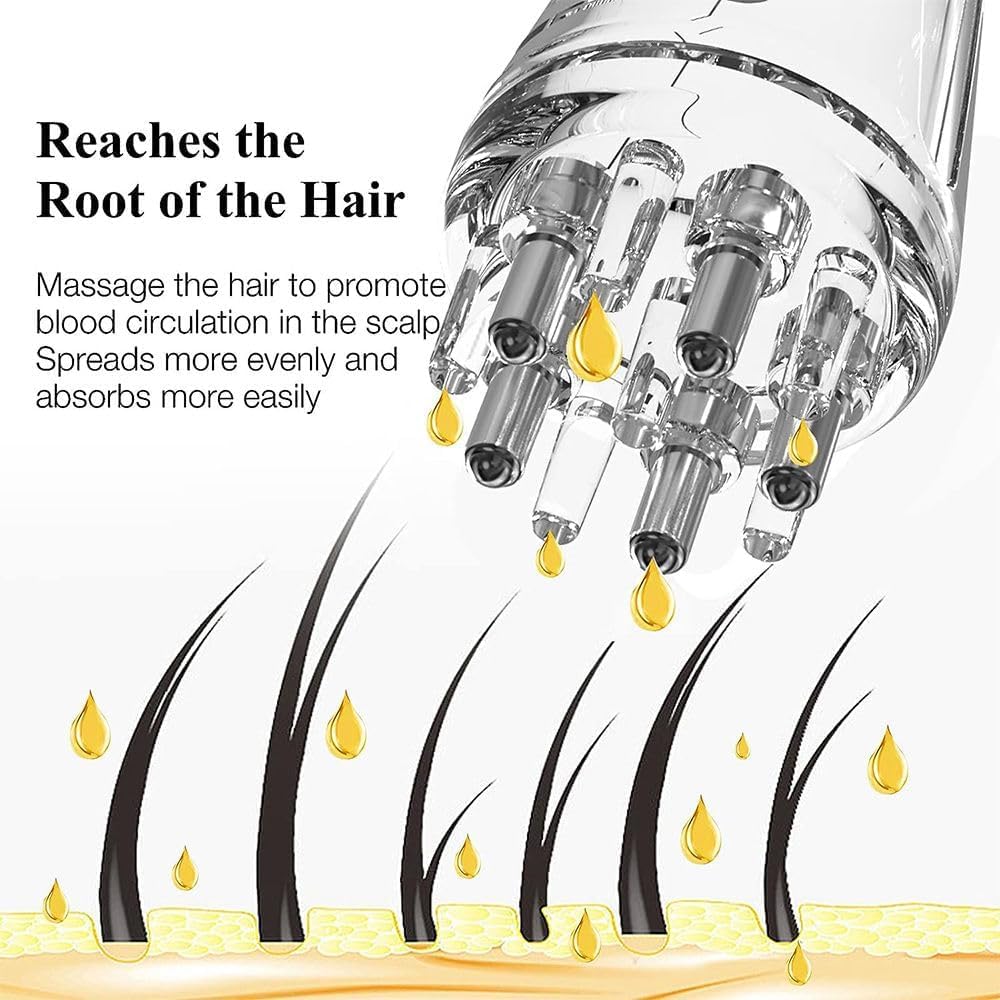 scalp oil applicator comb hair massage liquid dispenser brush