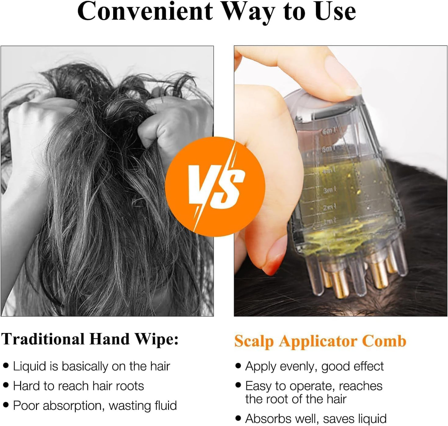 Scalp Massage Oil Applicator Comb | Hair Care Liquid Dispenser Brush