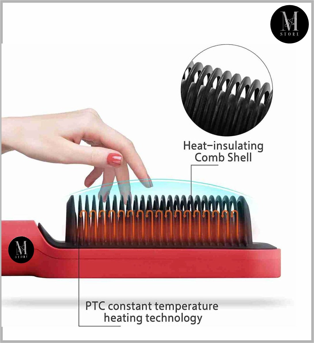 2-in-1 Hair Straightener Brush & Curler | Electric Hair Styling Comb