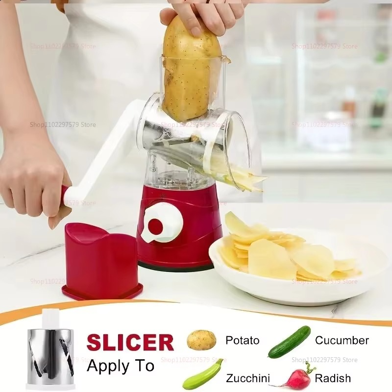 3 in 1 rotary vegetable cutter kitchen slicer cheese grater