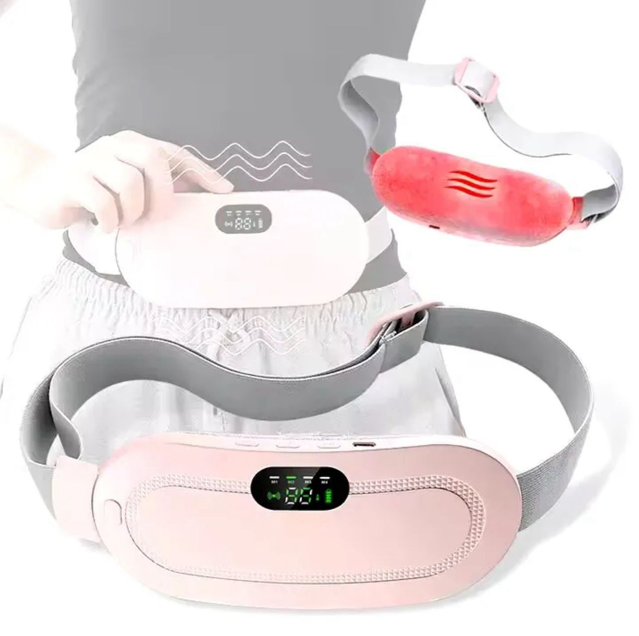 Portable Heating Pad Belt for Women | Rechargeable Heat & Massage Comfort Belt