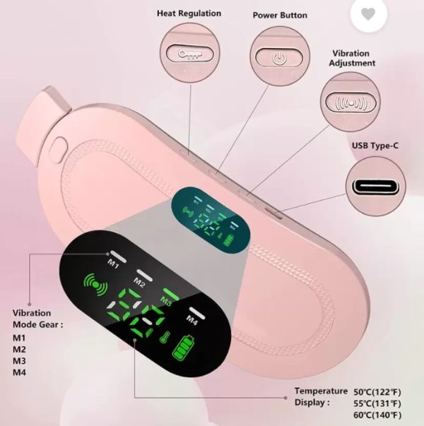 Portable Heating Pad Belt for Women | Rechargeable Heat & Massage Comfort Belt