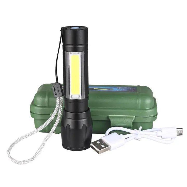 Mini Rechargeable LED Torch | Portable Waterproof Flashlight with Side Light
