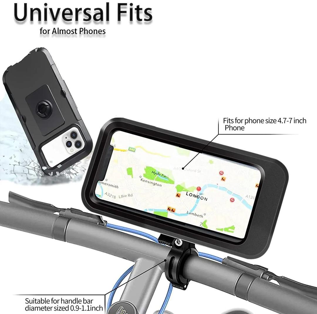 Waterproof Bike Phone Holder | Touch Screen Handlebar Mobile Mount
