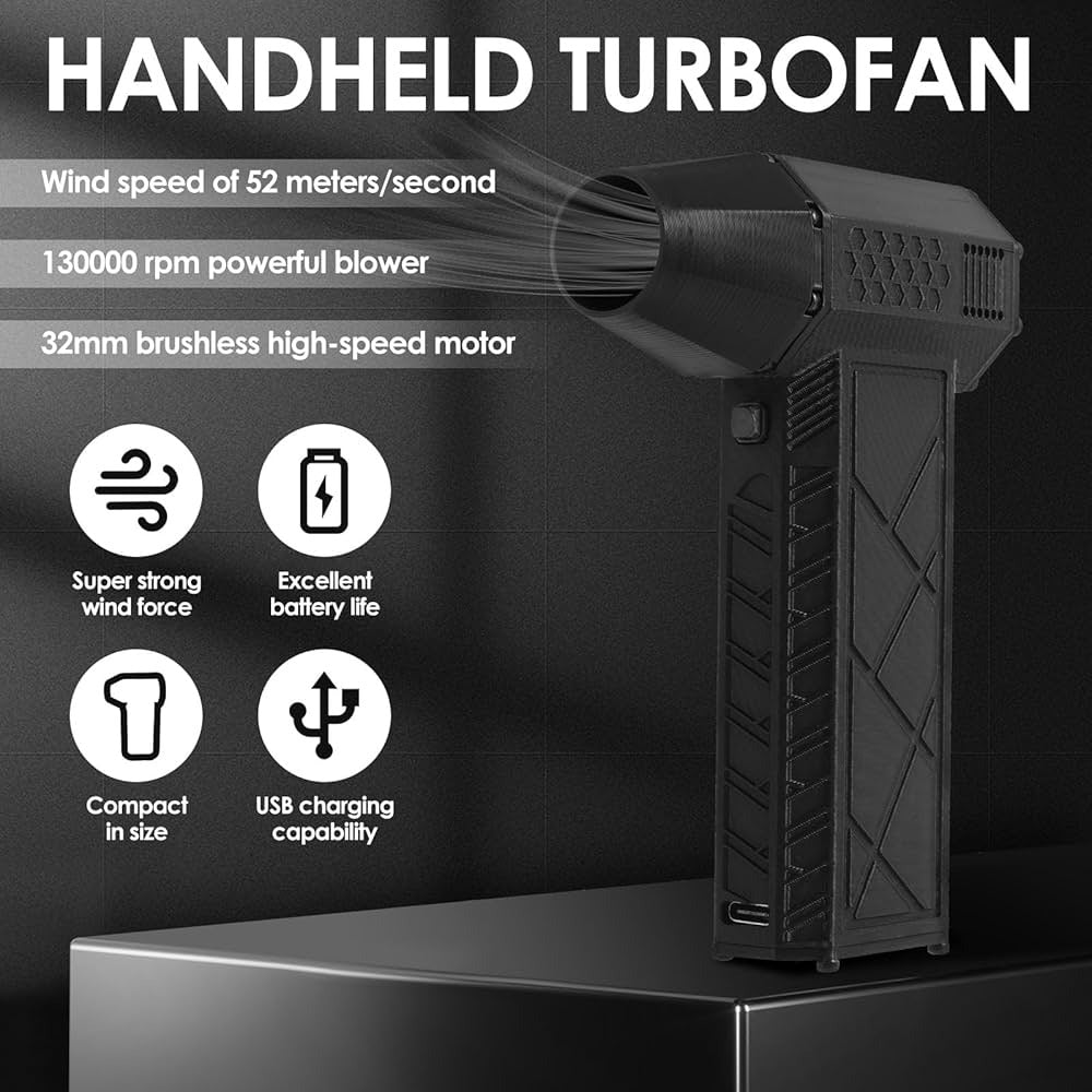 Mini Turbo Jet Fan | Powerful Brushless Air Blower for Car & Electronics Cleaning