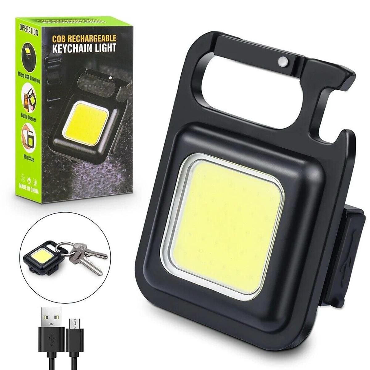 cob rechargeable keychain light mini led emergency flashlight
