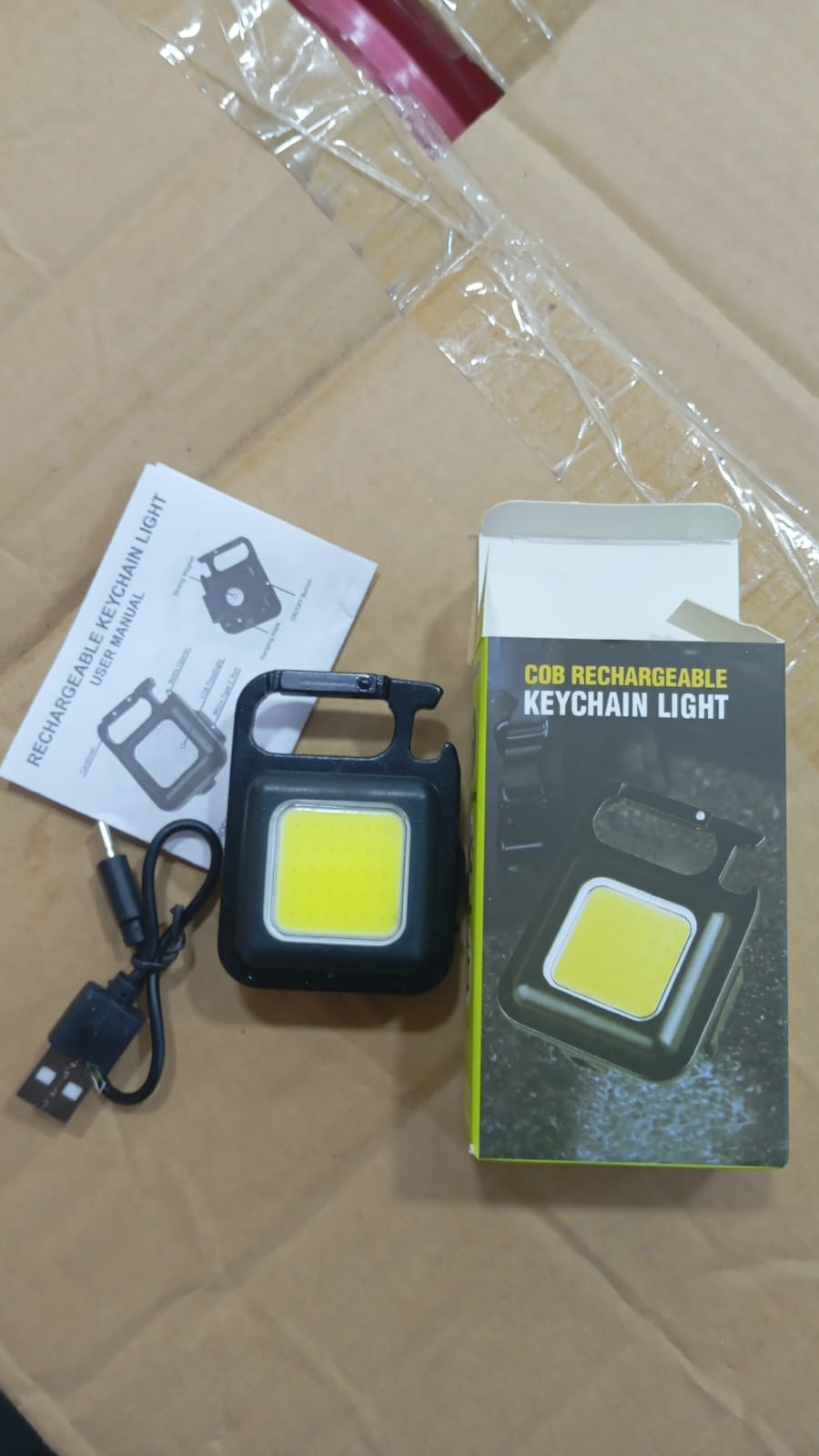 COB Rechargeable Keychain Light | Mini Emergency LED Flashlight with Type-C Charging