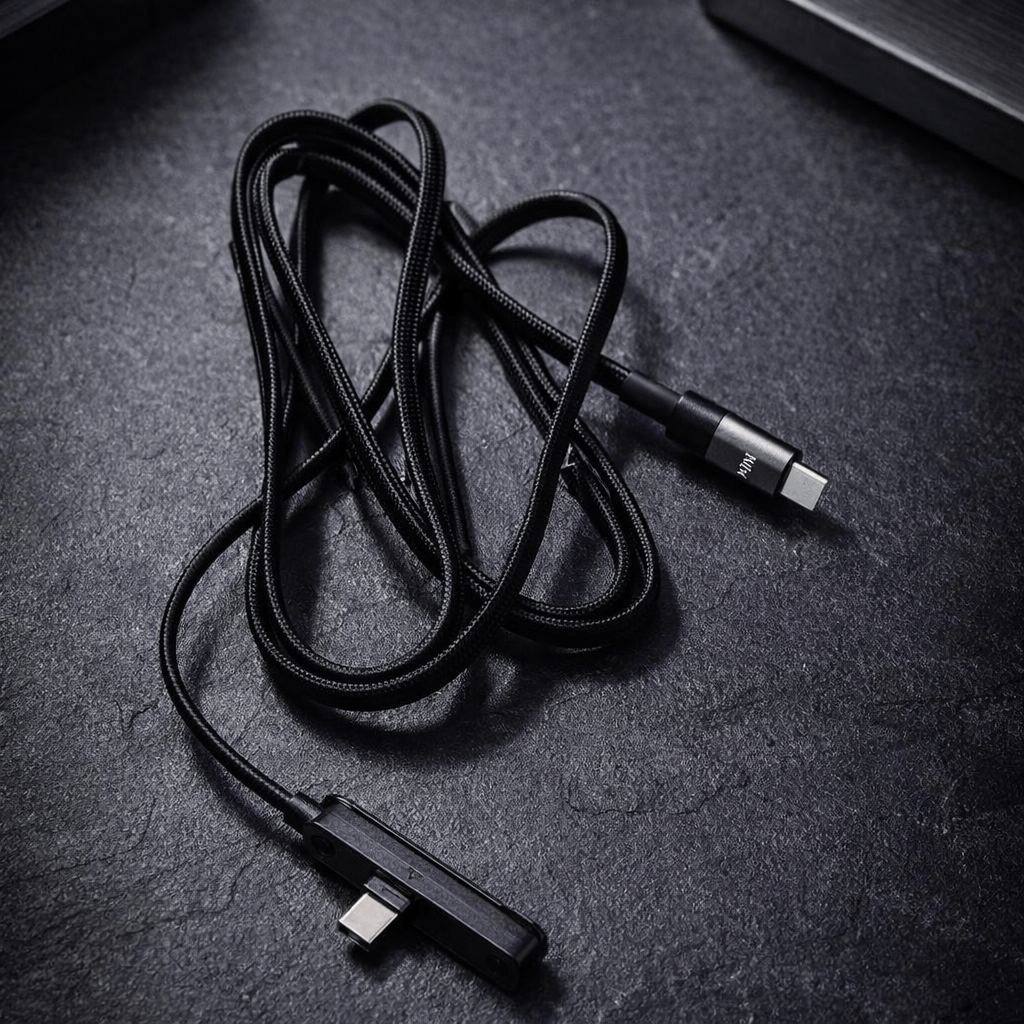 240W USB-C Fast Charging Cable with Built-in Foldable Phone Stand