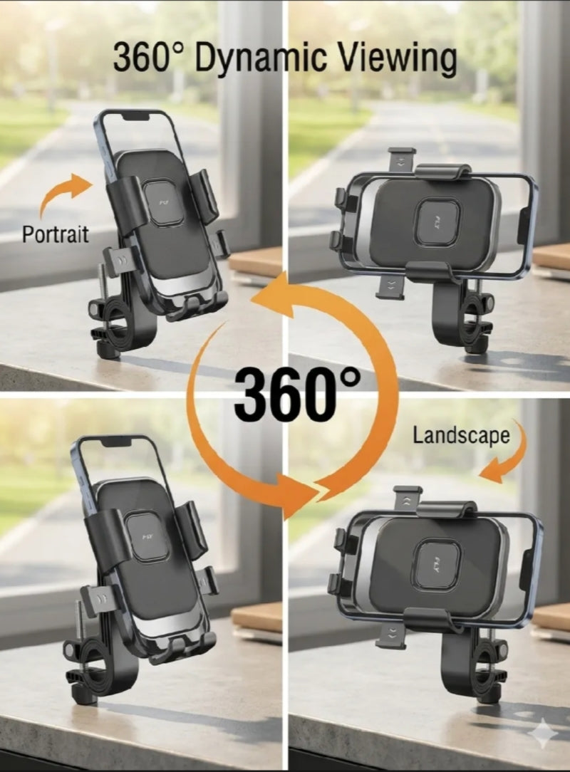 360° Adjustable Bike & Motorcycle Phone Mount | Universal Handlebar Mobile Holder