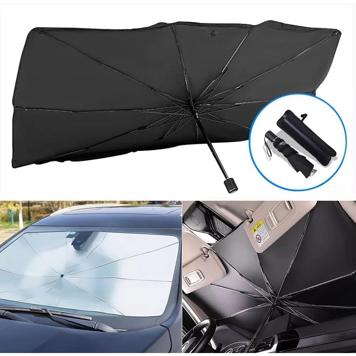 Premium Car Sun Shade Umbrella | Foldable UV Heat Protection Windshield Cover