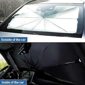 Premium Car Sun Shade Umbrella | Foldable UV Heat Protection Windshield Cover
