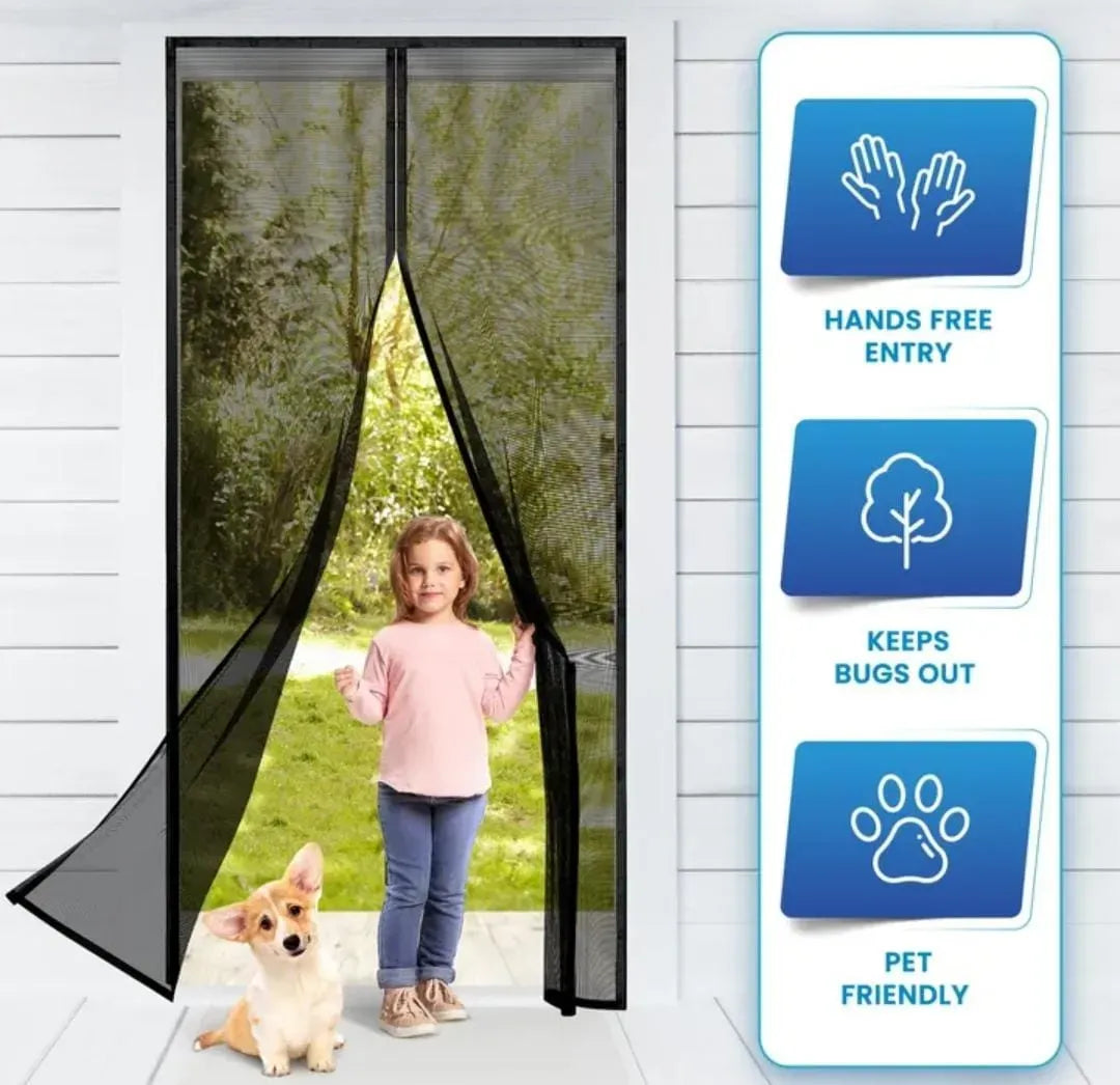 Magnetic Mosquito Mesh Door Curtain | Automatic Closing Insect Screen