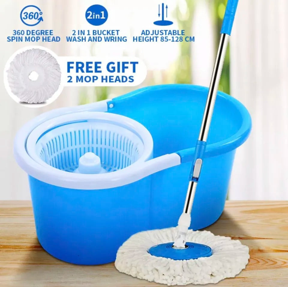 360 degree rotating spin mop with bucket microfiber floor cleaning system