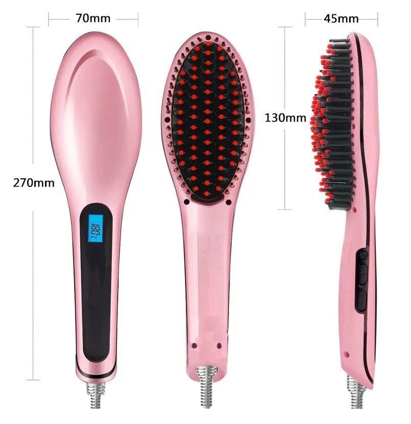 Digital Fast Brush Electric Hair Straightener | Adjustable Temperature Comb