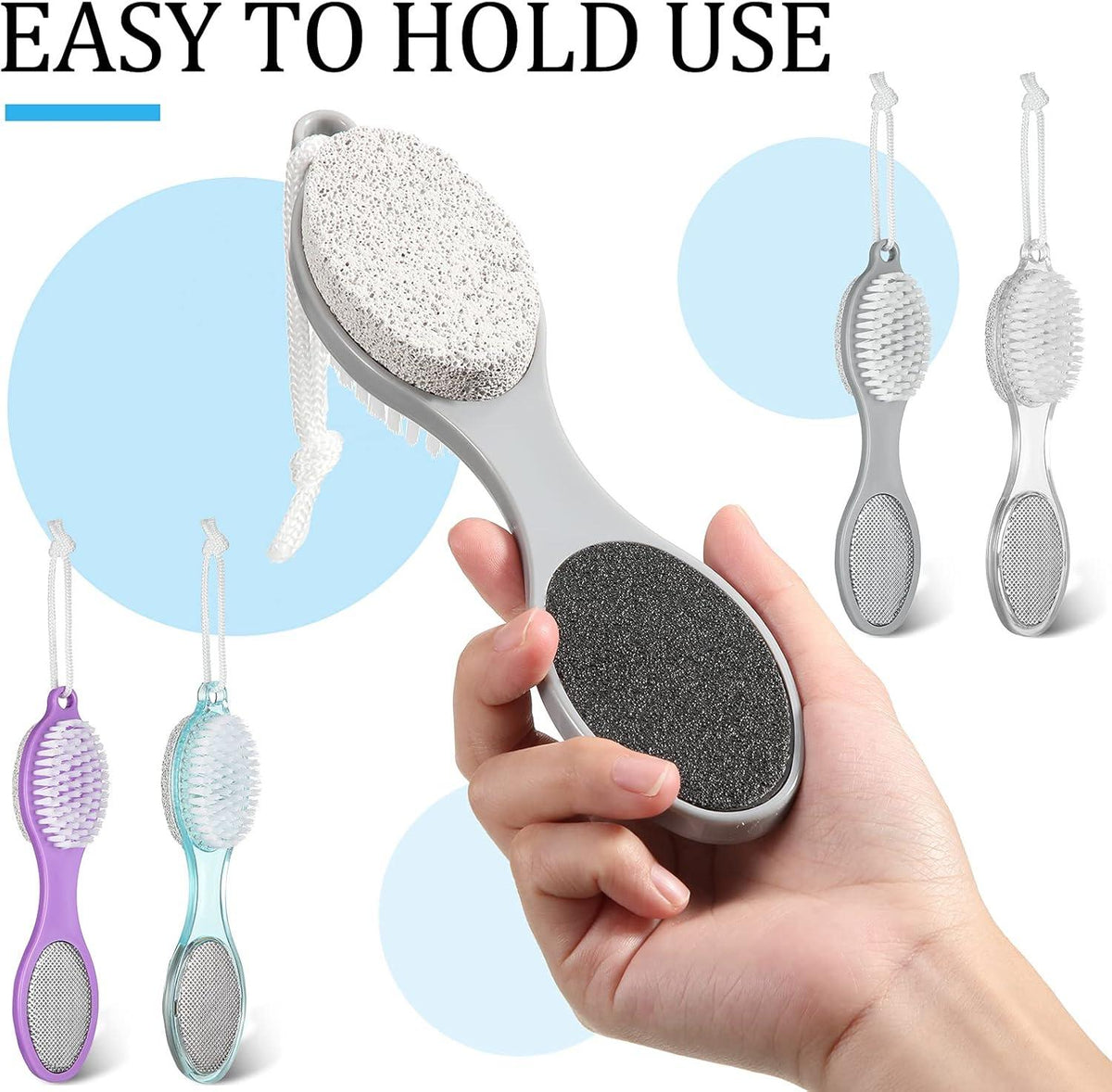 4-in-1 Pedicure Tool & Callus Remover Brush | Complete Foot Care
