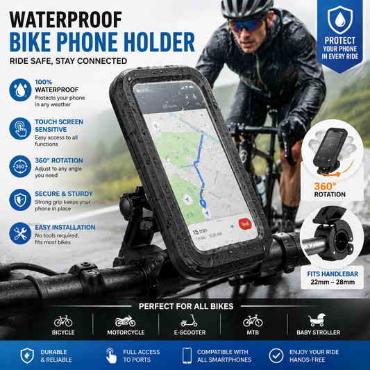 waterproof bike phone holder touch screen motorcycle mount
