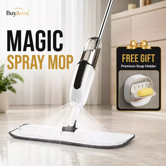 Magic Spray Mop | Microfiber Floor Cleaner + FREE Soap Holder